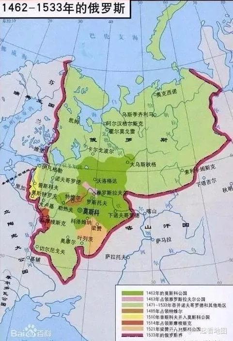 "中介绍过,俄罗斯在莫斯科公国时期,是一个准内陆国家,只是在北部扩张