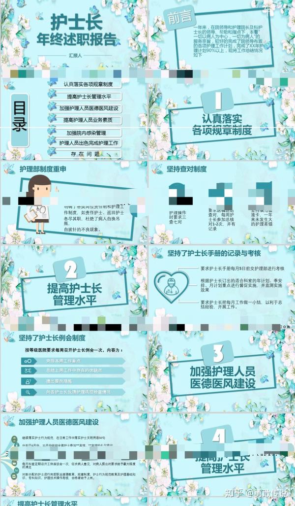 精选27套护士长述职报告ppt模板护士年终汇报工作总结