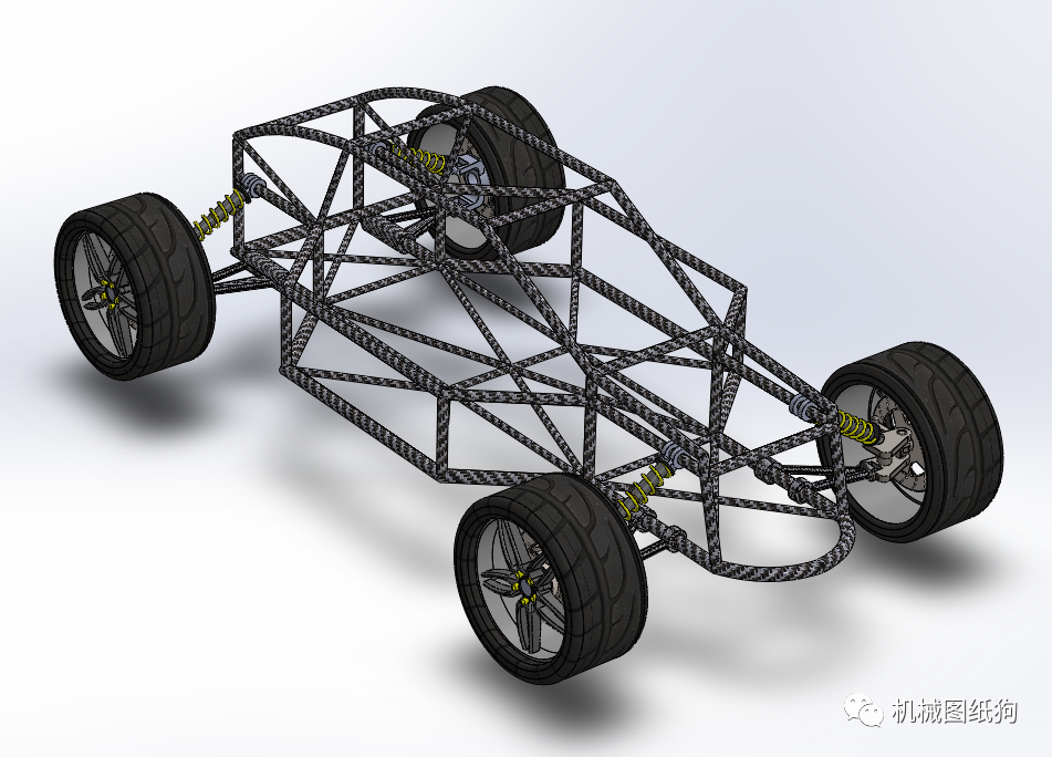 【卡卡赛车】doancu钢管车简易结构3d图纸 solidworks设计