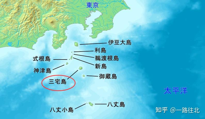 三宅岛是位于伊豆诸岛的岛屿之一,方位如下图:据管理海滨的东京都三宅