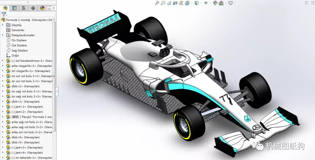 卡丁赛车formula1f1方程式赛车简易模型3d图纸solidworks设计