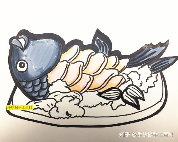 绘画教程|美味的烤鱼