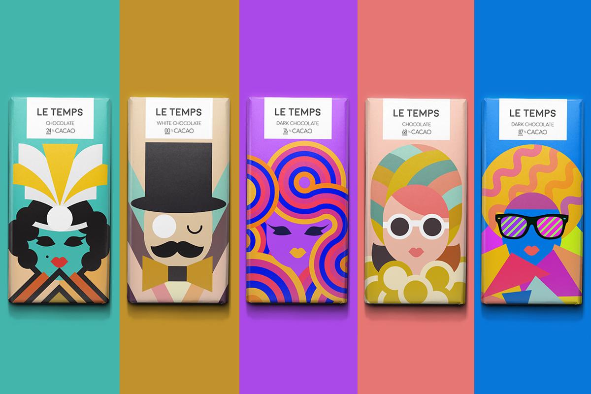 以色彩搭配取胜的巧克力食品包装设计