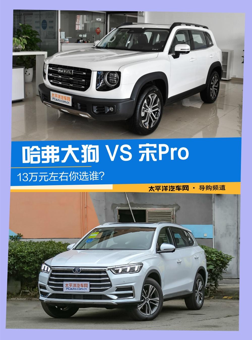 价格实惠,空间够用 哈弗大狗 vs 宋pro