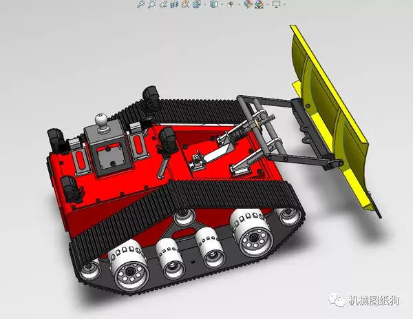 【机器人】utility robot履带推土机器人3d图纸 solidworks设计 附