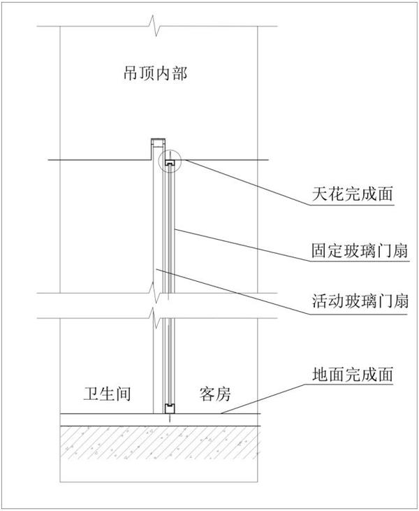 室内设计施工工艺031外滩w酒店客房卫生间的玻璃推拉门节点解析