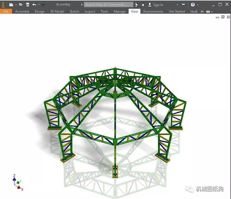 工程机械八边形金属框架结构3d模型图纸stp格式