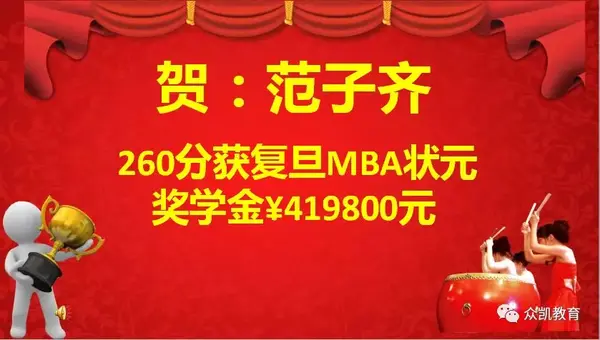 范子齐260分获复旦mba状元奖学金41.98万元分享(视频版)