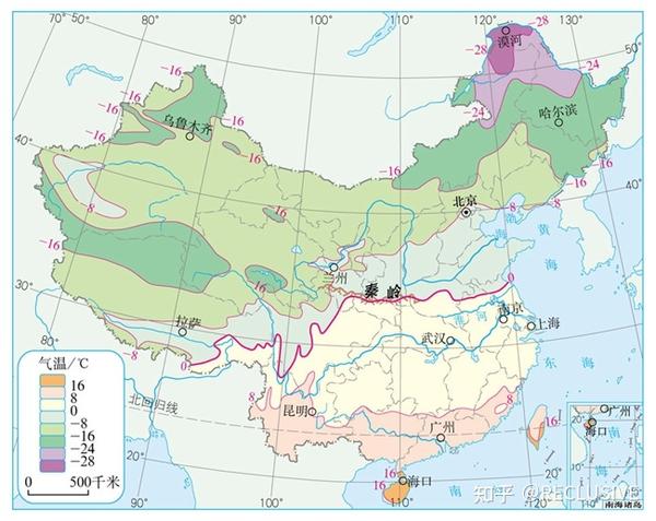 夏季我国大部分地区普遍高温,七月平均气温在20℃以上.