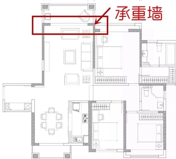 方法二:通过敲击墙体辨别,当敲击墙体有清脆的大回声时,是非承重墙,没