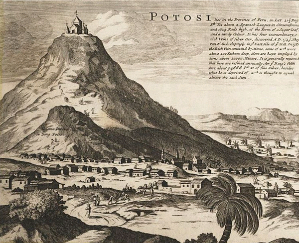 超大型银矿potosí的主峰cerro rico