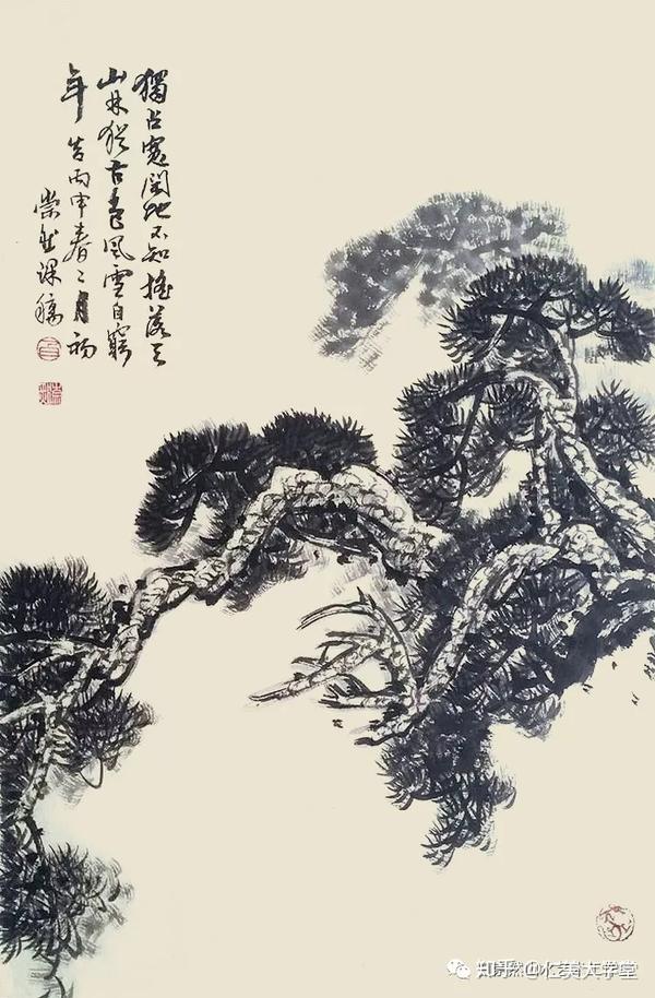 【连载】值得收藏的88种国画松树画法课稿(二)
