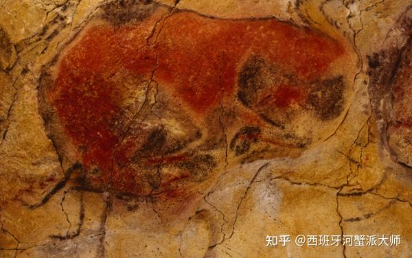 阿尔塔米拉岩洞内壁画,《受伤的野牛》(bisonte herido ),据称该物种