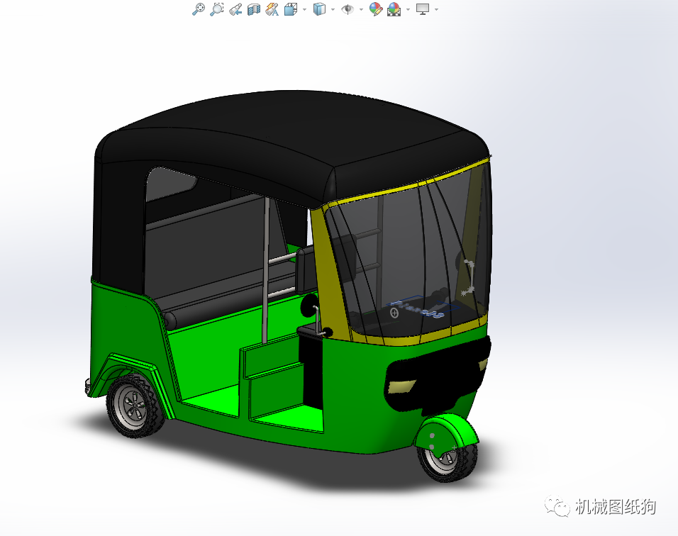 【其他车型】auto rickshaw载客三轮车简易模型3d图纸