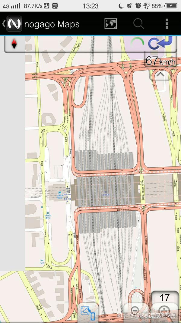 nogago map中显示的上海虹桥站站线信息