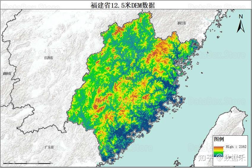 福建省12.5米dem数字高程数据