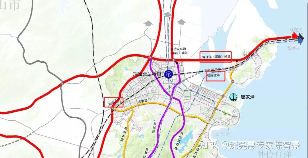 从近日发布的珠海市综合交通体系规划图中看出,深珠通道从深圳西丽站