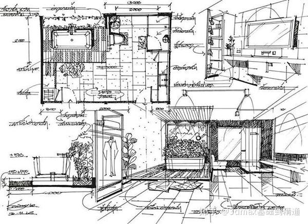 室内设计手稿从分析好到上色!一张好的设计手稿需要的
