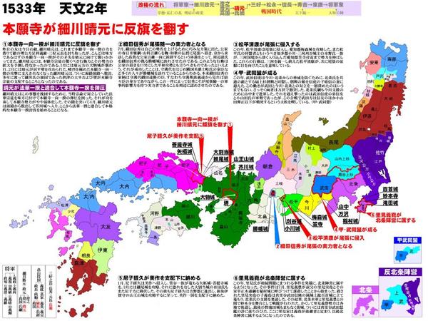 【地图】日本战国时代势力地图集