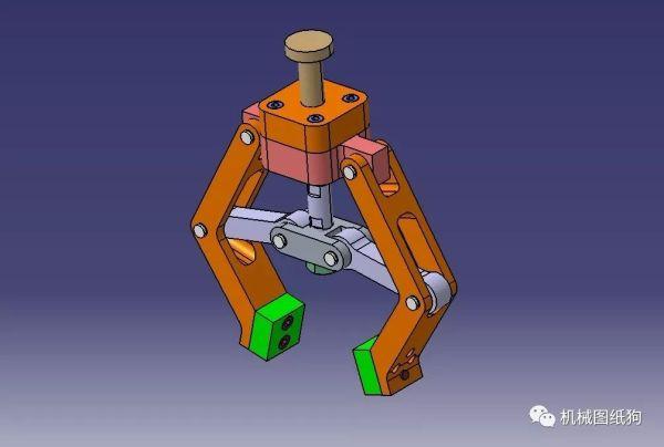 工程机械 气动夹持器简易模型3d图纸 catia设计