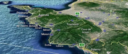 整个阿马尔菲海岸都有山峦地形分布