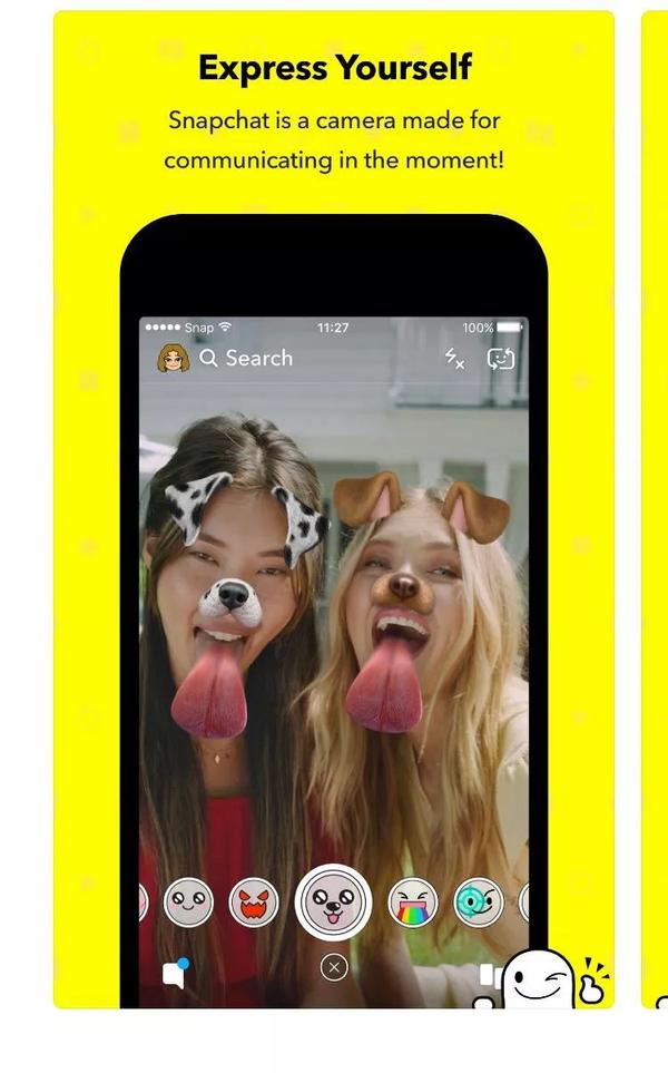 snapchat,instagram,facebook就相当于咱们的微信,微博.