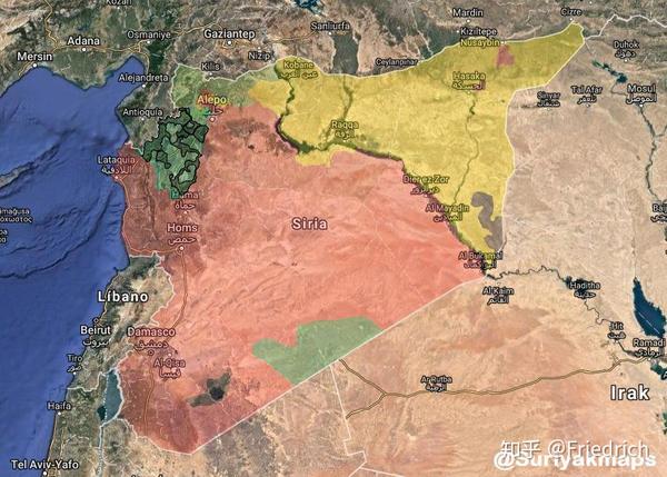 截至目前,叙利亚各势力什么状况?可否发几张目前的局势图?