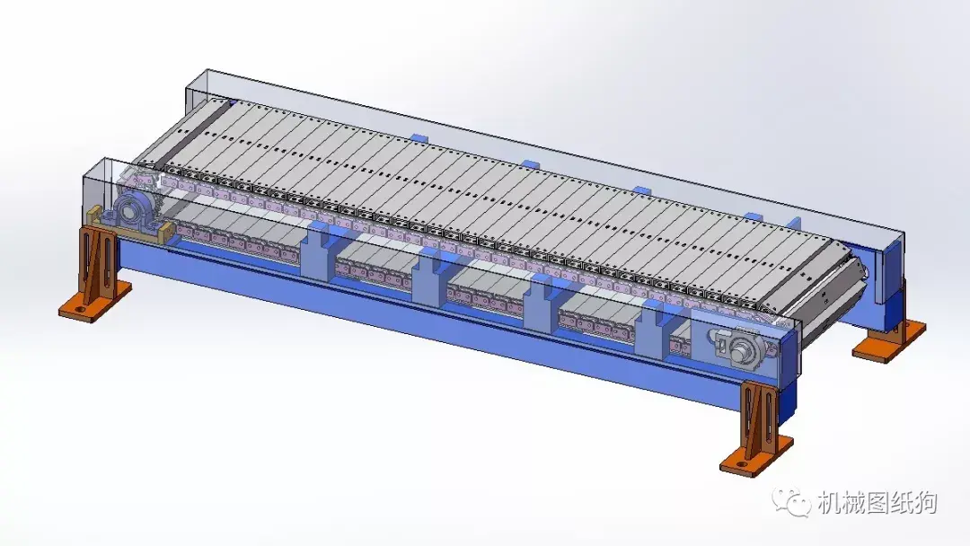 工程机械链板线结构3d图纸solidworks设计