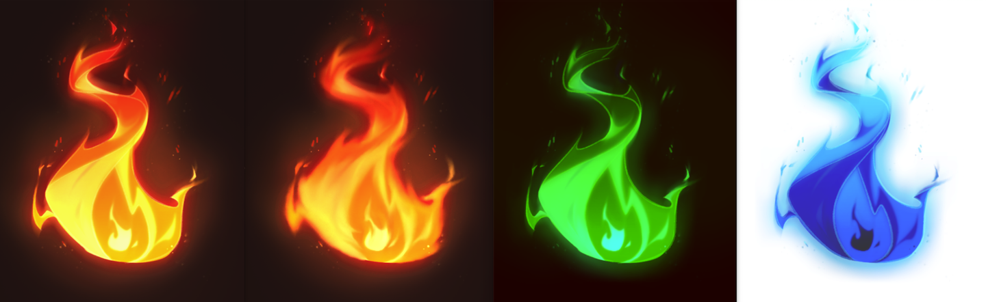 那么我们也会用"一团火焰"的说法,就是说火也是一种立体感的,但是画