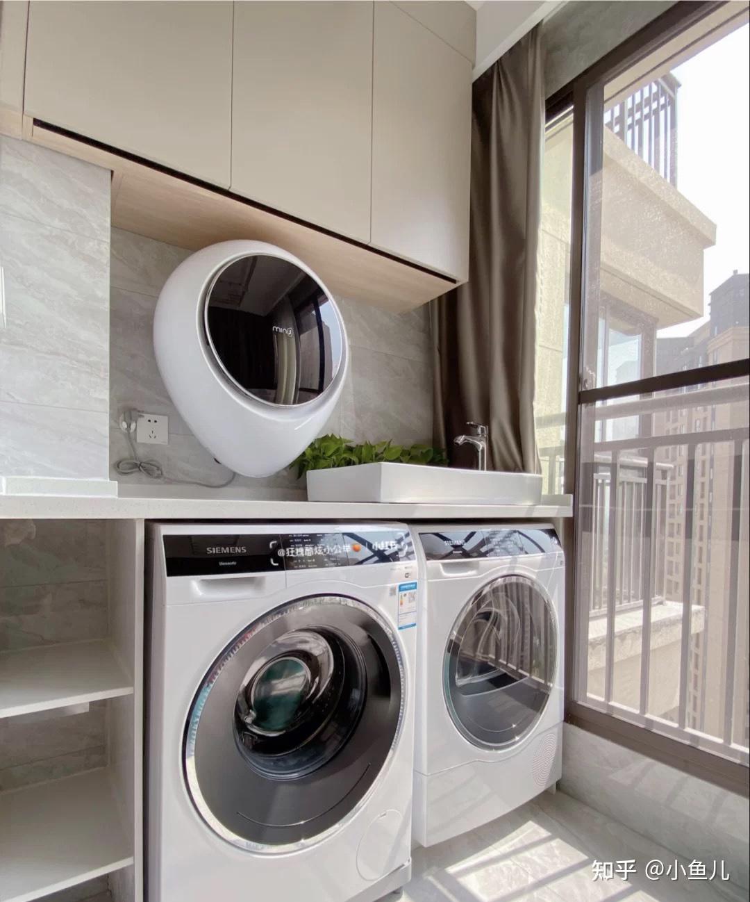 2021年阳台洗衣机柜最流行的设计方案,太美了!
