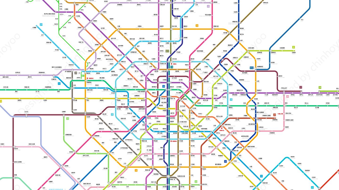 成都轨道交通线路图(2050  / 2020 / 2019)