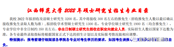 音乐考研同等学历6767江西师范大学2022硕士研究生招生简章