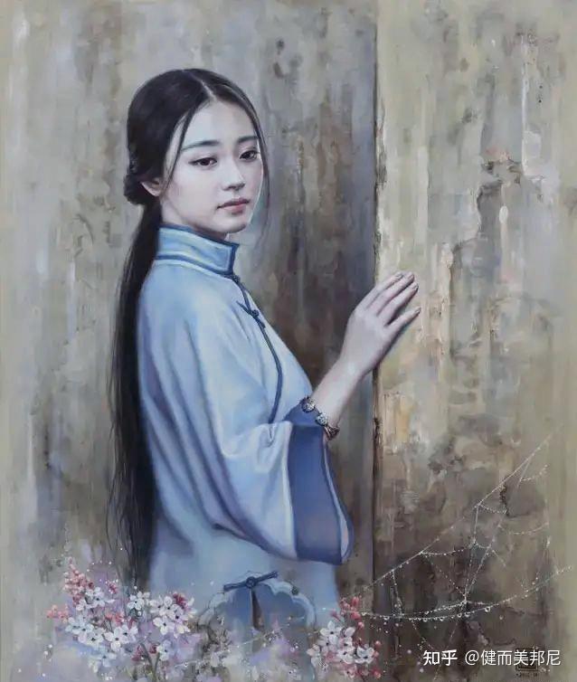 实力派画家徐小稀她创作的人物油画美丽可爱彰显吾中国少年强