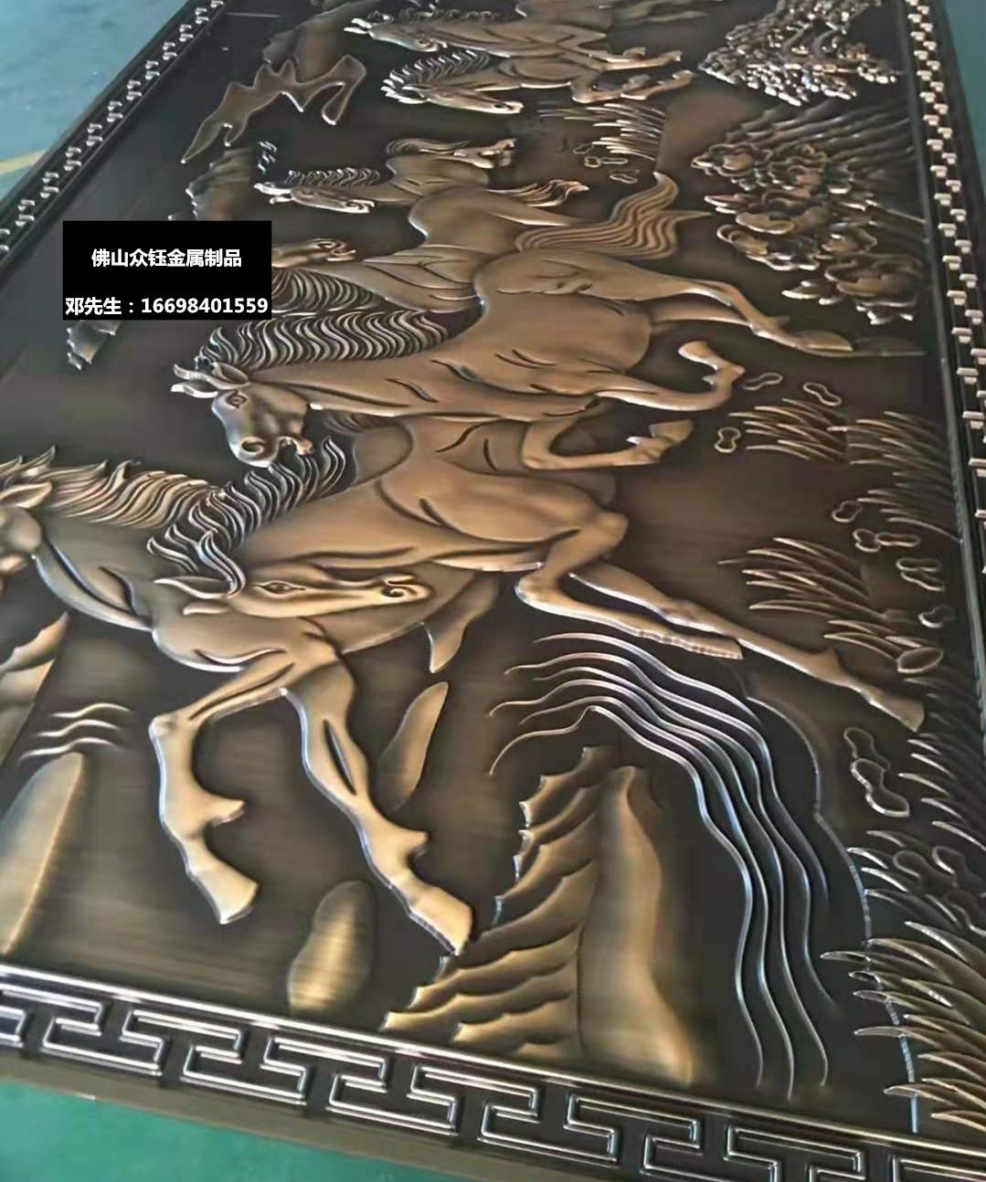 铝板整体雕刻工艺仿古铜实心铝板浮雕壁画牌匾