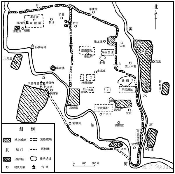 韩国都城平面图,引自马俊才《郑韩两都平面布局初论》