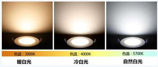 市面上常见的三种光源的色温,既是3000k的暖白光,4000k的冷白光,5700k
