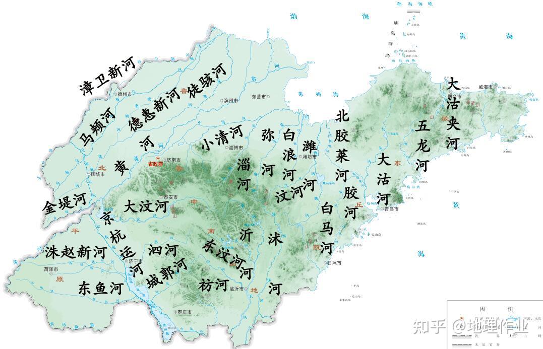 山东省河流地图超大字体版
