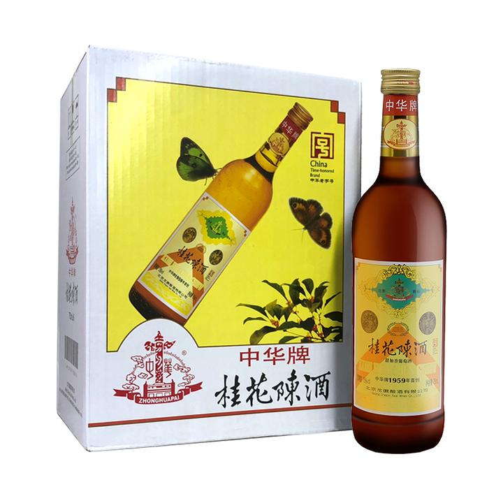 龙徽中华老字号桂花陈酒 桂花酒 白葡萄酒甜型750ml*6