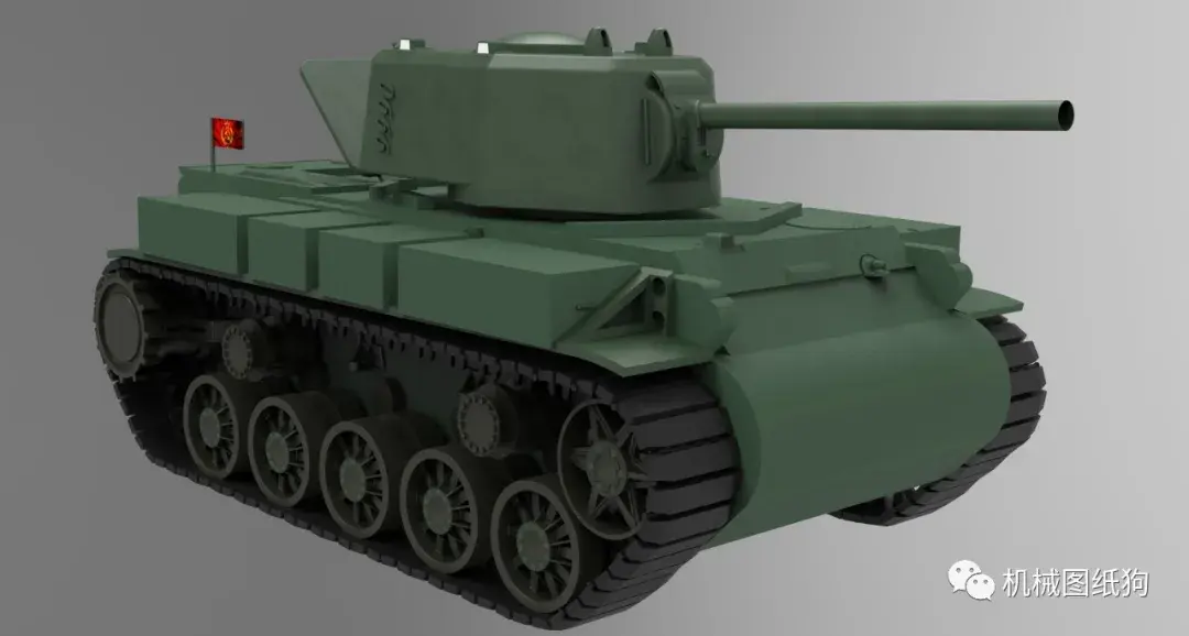 【武器模型】kv-1苏联坦克重型坦克简易模型3d图纸 solidworks设计