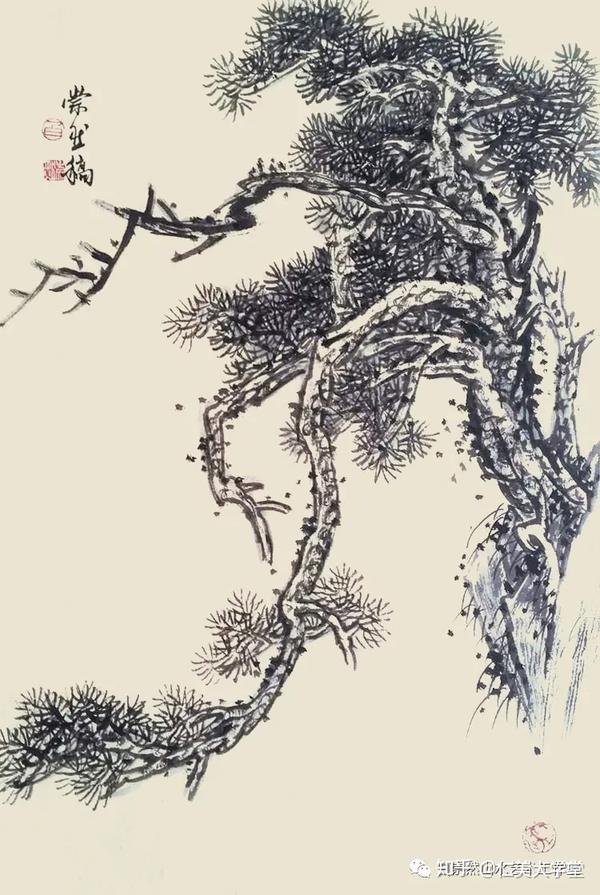 【连载】值得收藏的88种国画松树画法课稿(二)