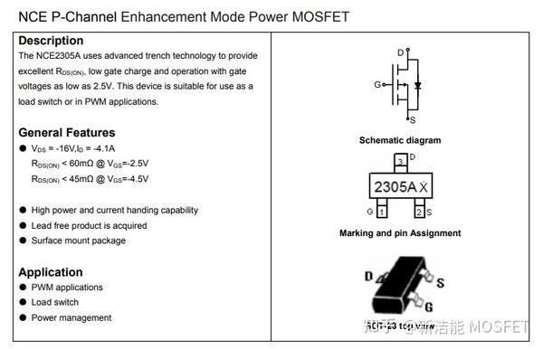 新洁能 NCE 12 150V P Channel Trench MOSFET概览 知乎