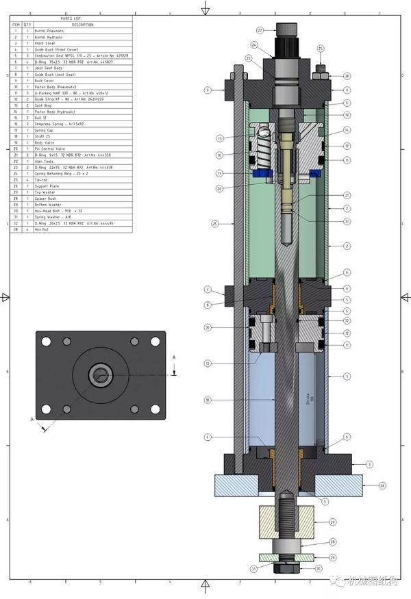 泵缸阀杆hydropneumatic液压气动缸