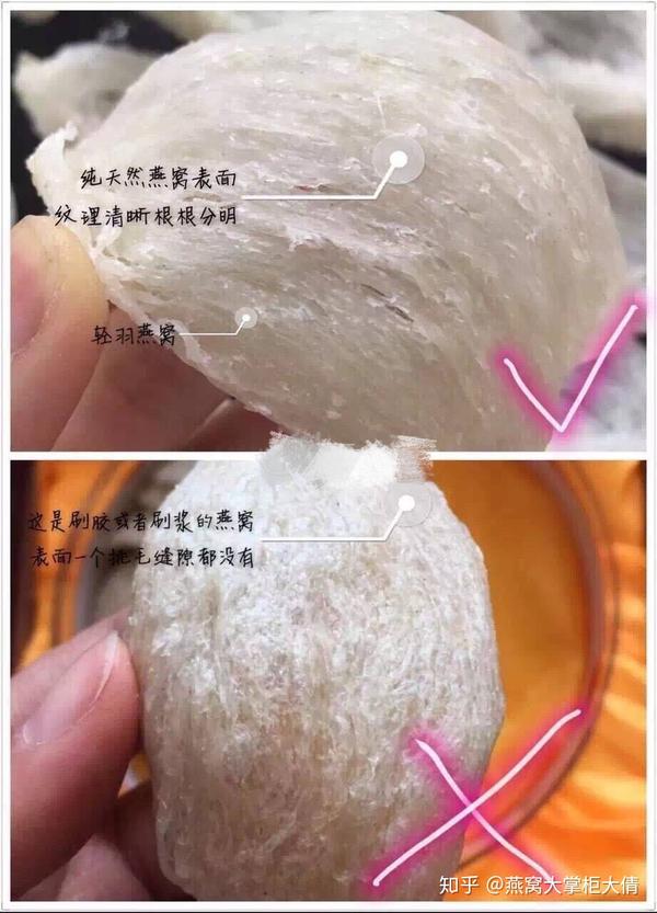 天然燕窝 vs 刷胶燕窝