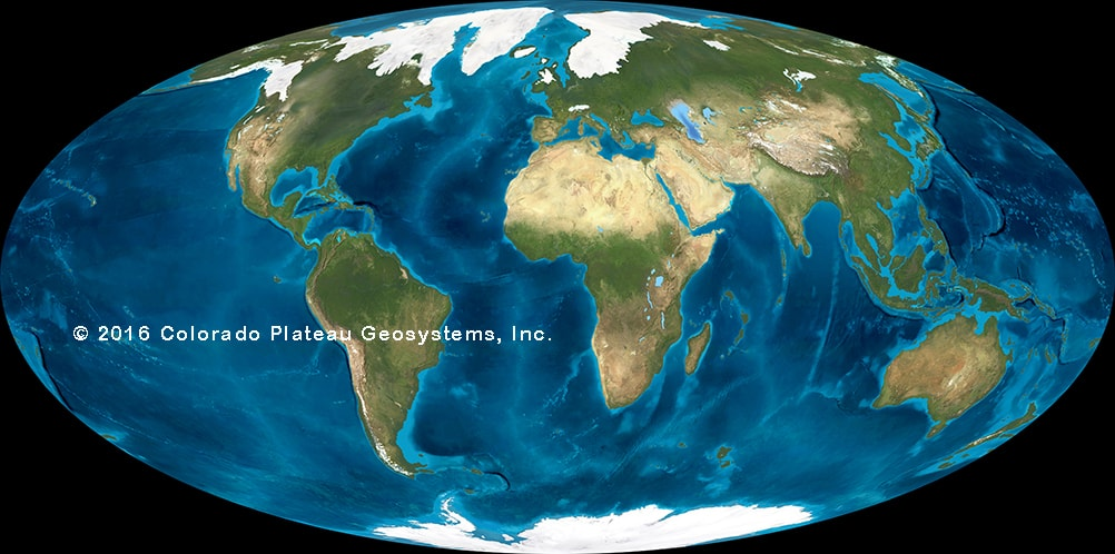 新生代6500万年间全球古地理变迁图