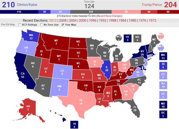 2020年美国大选选举地图(2017年8月6日)