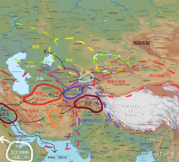甘英出使的条支,安息,大秦的确切位置或者它们到底是不是国家名字?