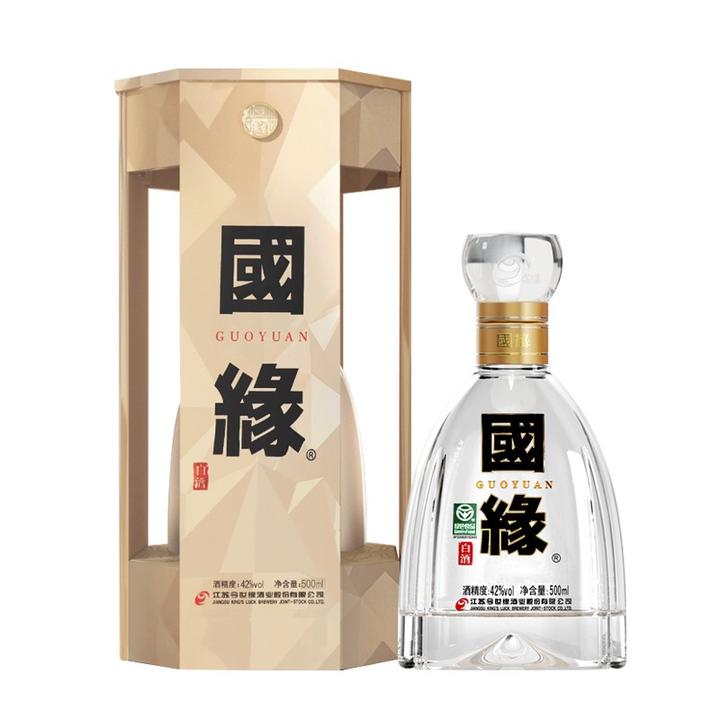 淡雅国缘42度500ml,480ml40度淡雅国缘 今世缘 白酒 国缘四开 4开 幽雅醇厚型 42度 500ml