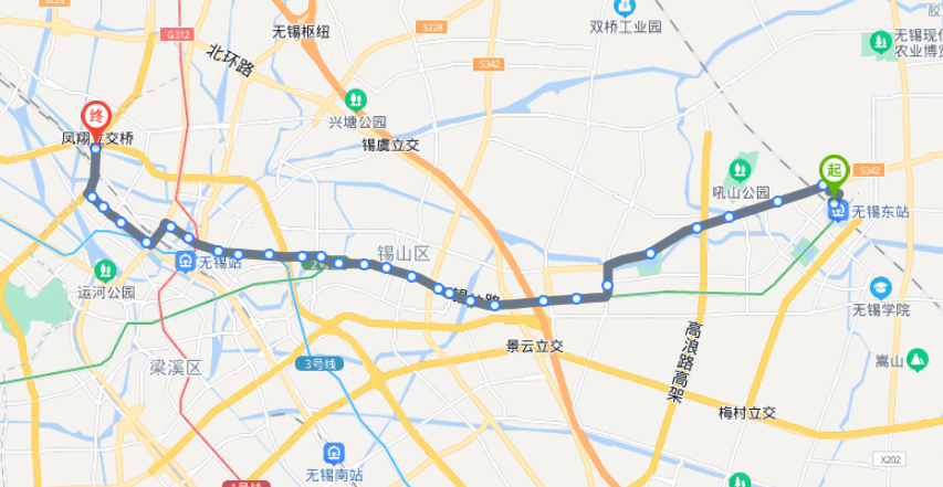 2021年最新江苏无锡火车东站途经公交车线路乘坐点及其运行时间查询表