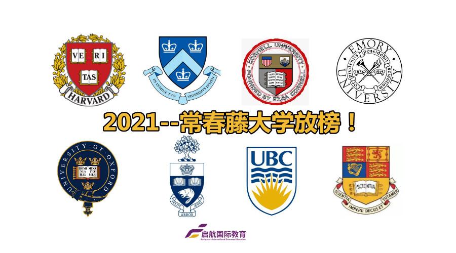 2021年常春藤大学放榜
