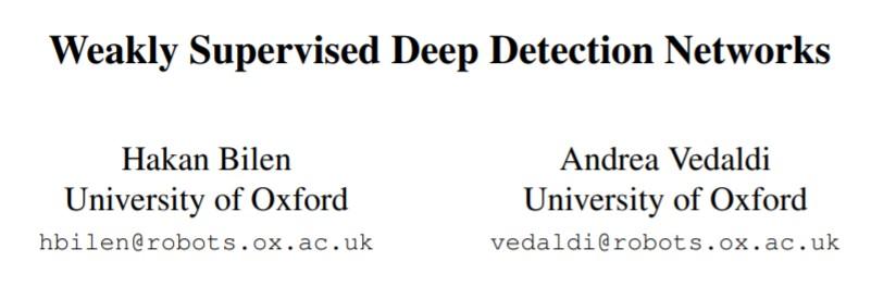 weakly supervised object detection